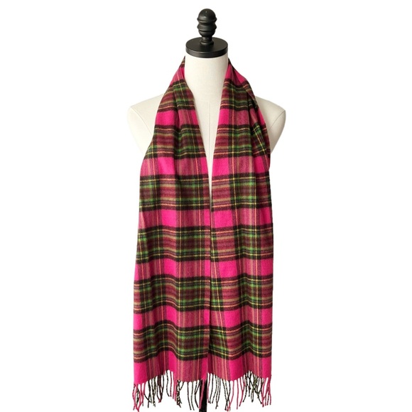 Made in Germany Cashmere Plaid Fringe Scarf - Picture 3 of 8